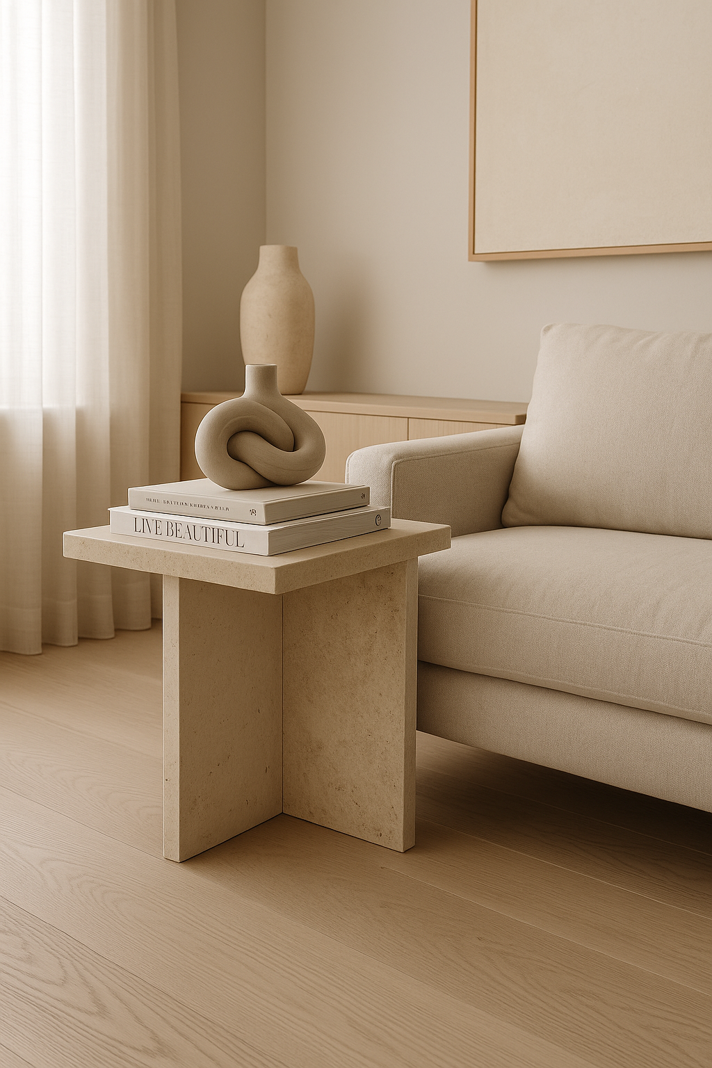 Alta Travertine Side Table