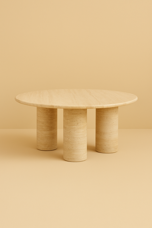 Ivory Concrete Round Coffee Table
