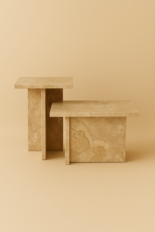 Alta Travertine Side Table
