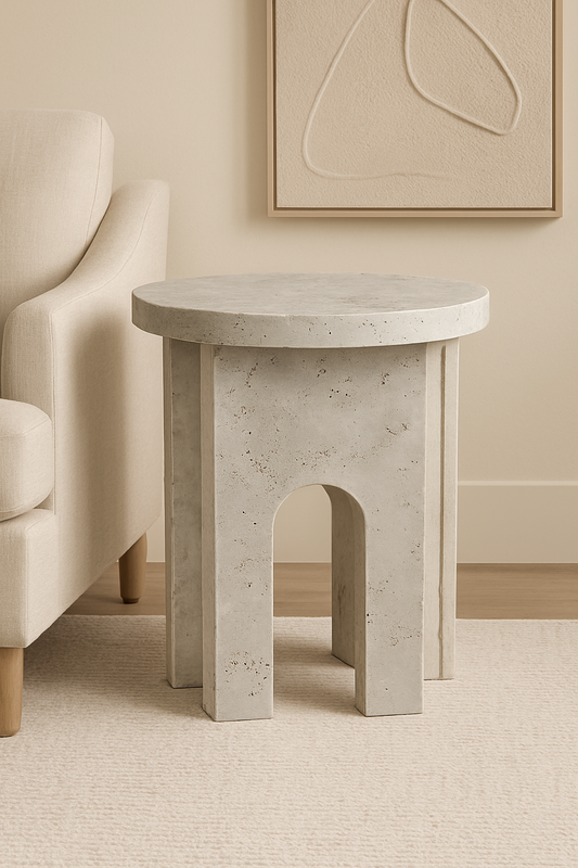 Lucca Travertine Side Table