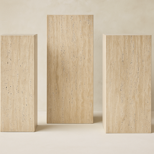 Natural Travertine Pedestal Table