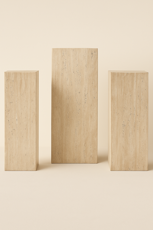 Natural Travertine Pedestal Table