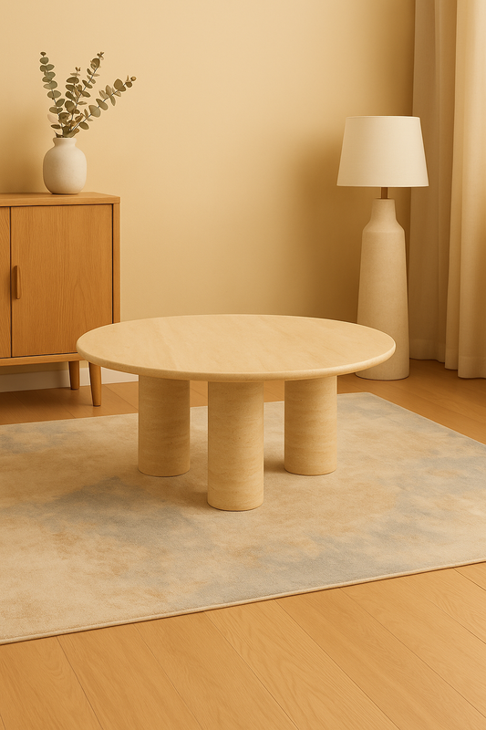 Ivory Concrete Round Coffee Table