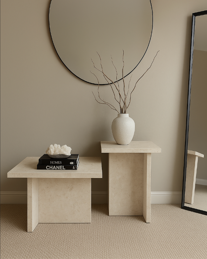 Alta Travertine Side Table